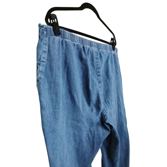 Just My Size By Hanes Size 2X Denim Capris Womens Elastic Waist Stretch - Picture 5 of 8